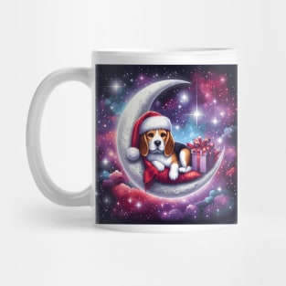 Beagle Dog On The Moon Christmas Mug